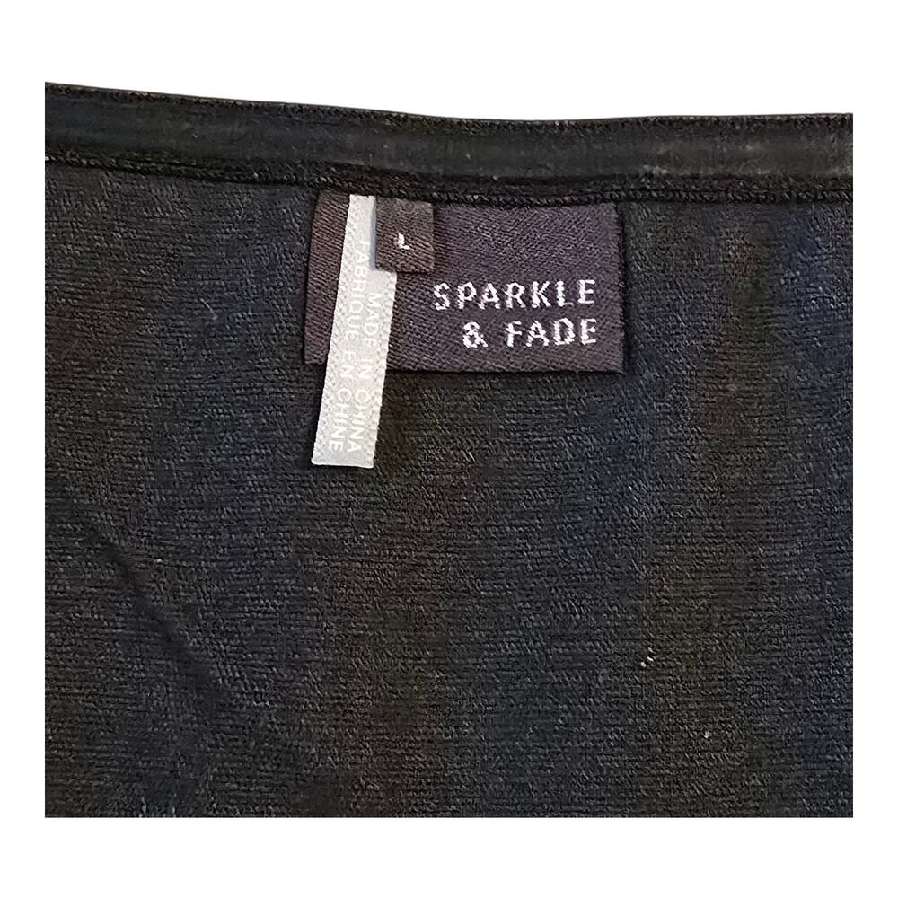 Sparkle & Fade Edgy Bandeau Top Womens Size Large Black Faux Leather Rocker Edgy - Picture 3 of 8